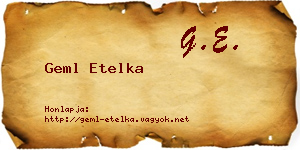 Geml Etelka névjegykártya